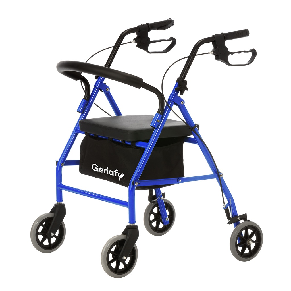 Geriafy - Andador para personas mayores | 4 ruedas | Frenos en maneta
